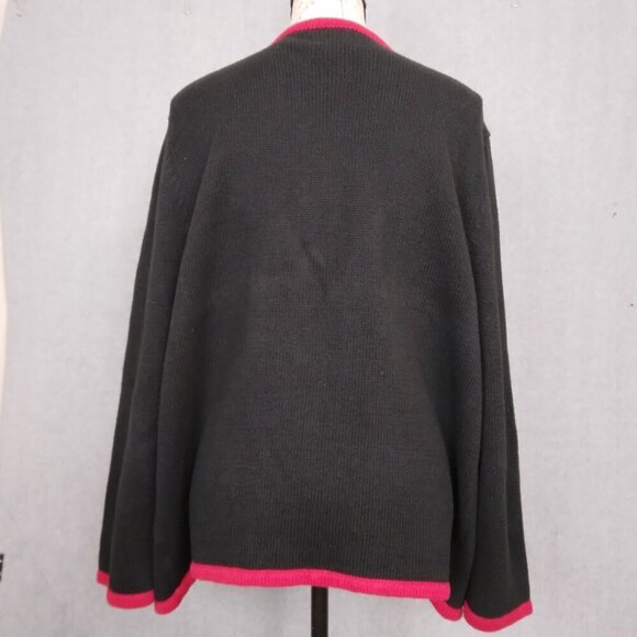 Vintage Cardinal Black Cardigan Sweater Songbird | Size XL - Picture 4 of 8